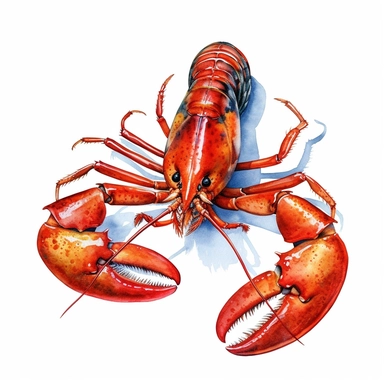 clipart lobster , college art, white background