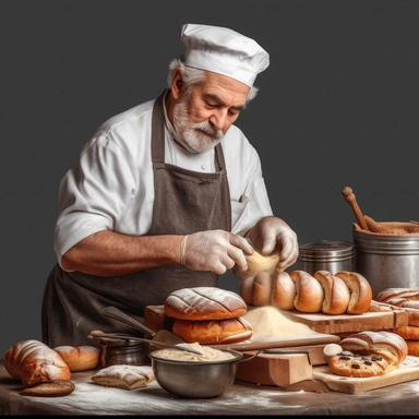 A baker doing his work, photorealistic, clipart,png,8k,hd