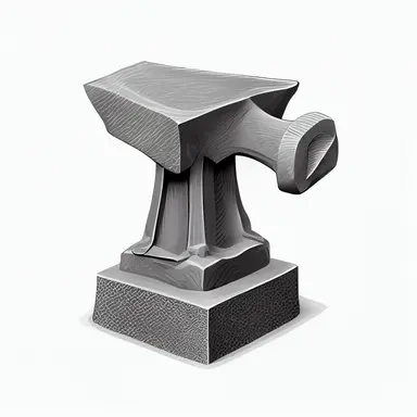 extremely detailed simple anvil, clipart, white background