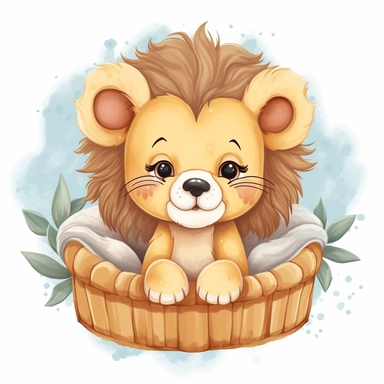 cute lion clipart for a baby bedroom