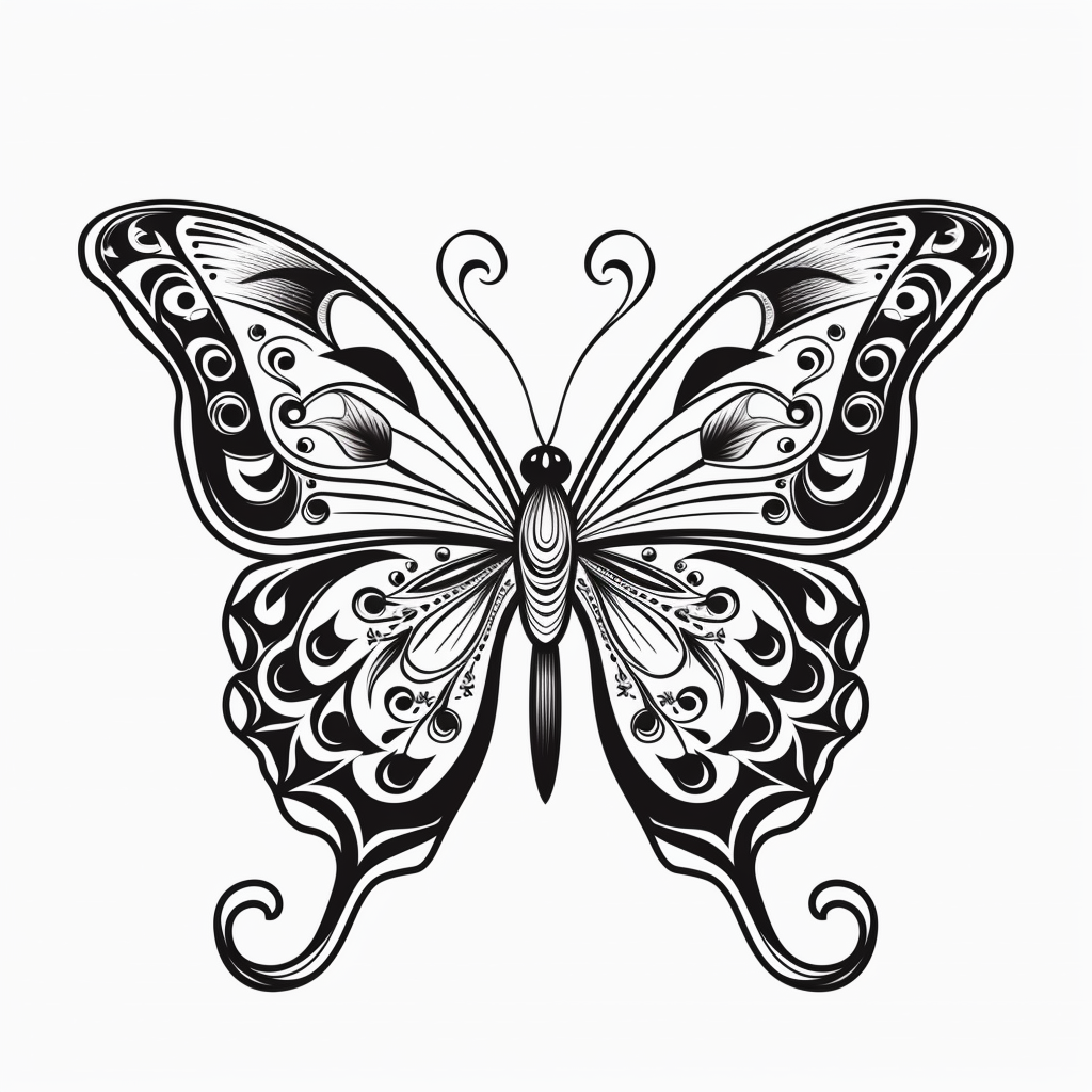 butterfly, lineart, black and white, clipart - Clip Art Library