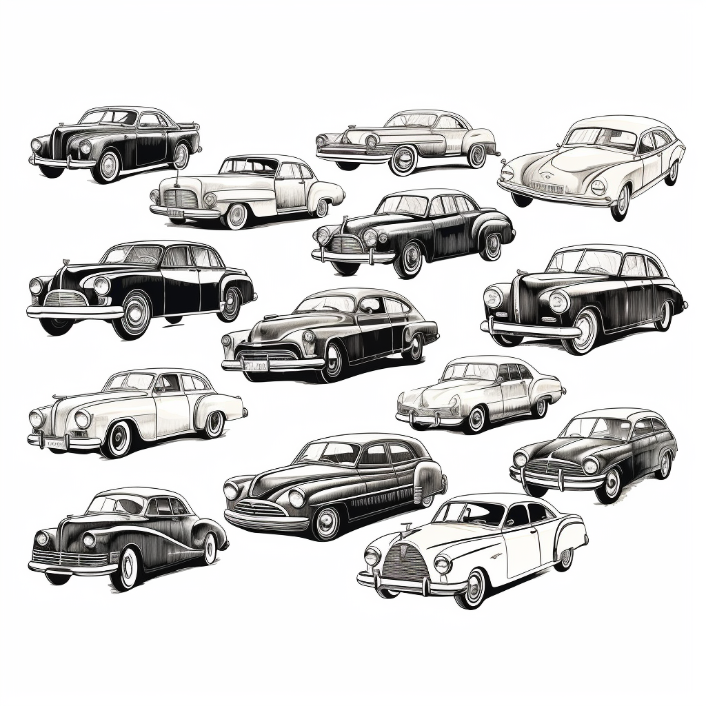 black and white car clipart