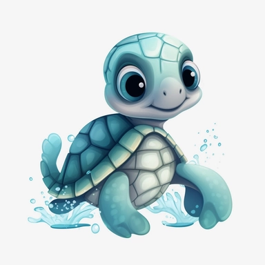 cartoon, super cute, baby sea turtles clipart transparent background