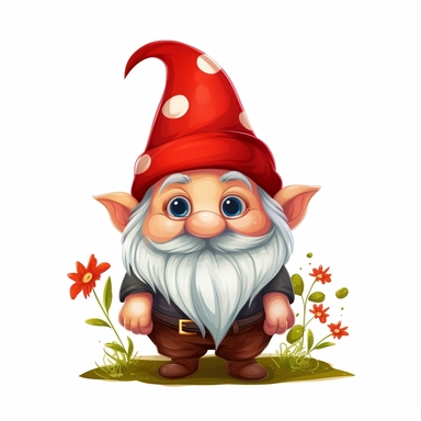 gnome clipart cute, white background