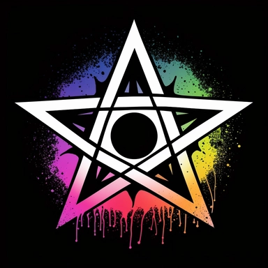 pentacle, pentagram, 5 point star, splash art, clipart,