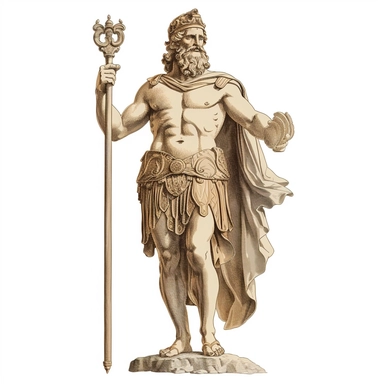 1 image of a Greek mythological figure, vintage style, no background, clipart