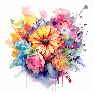 Let your imagination run wild by combining different flower species to create fantastical hybrid blooms. Merge the characteristics of multiple flowers into one unique and stunning watercolor clipart composition.