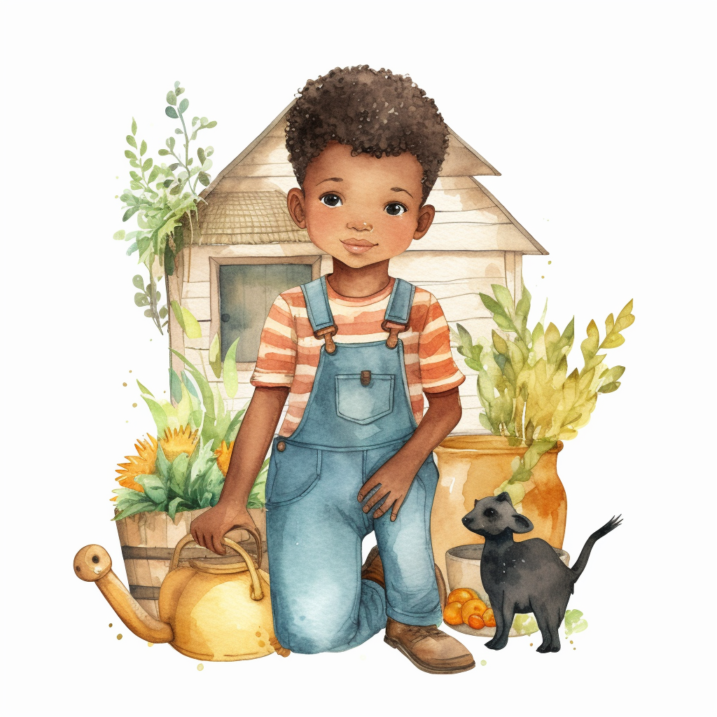 boy farming cliparts