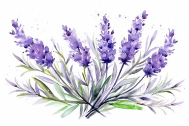 watercolor lavender bouqute , clipart,hd,on white backround,spaced out