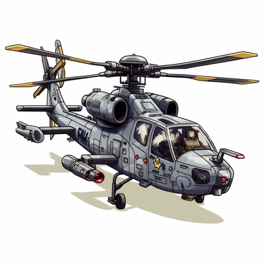AH-1W Super Cobra strike helicopter clipart