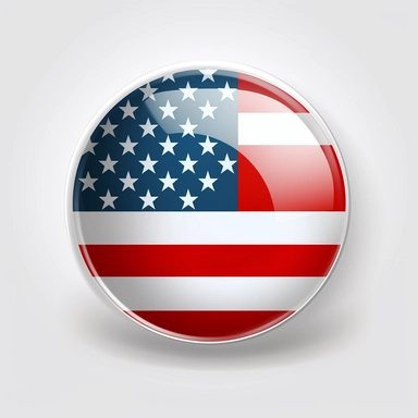 american flag icon, vector, clip art, minimalist icon, 3d, shiny icon, desktop icon, modern, white background.