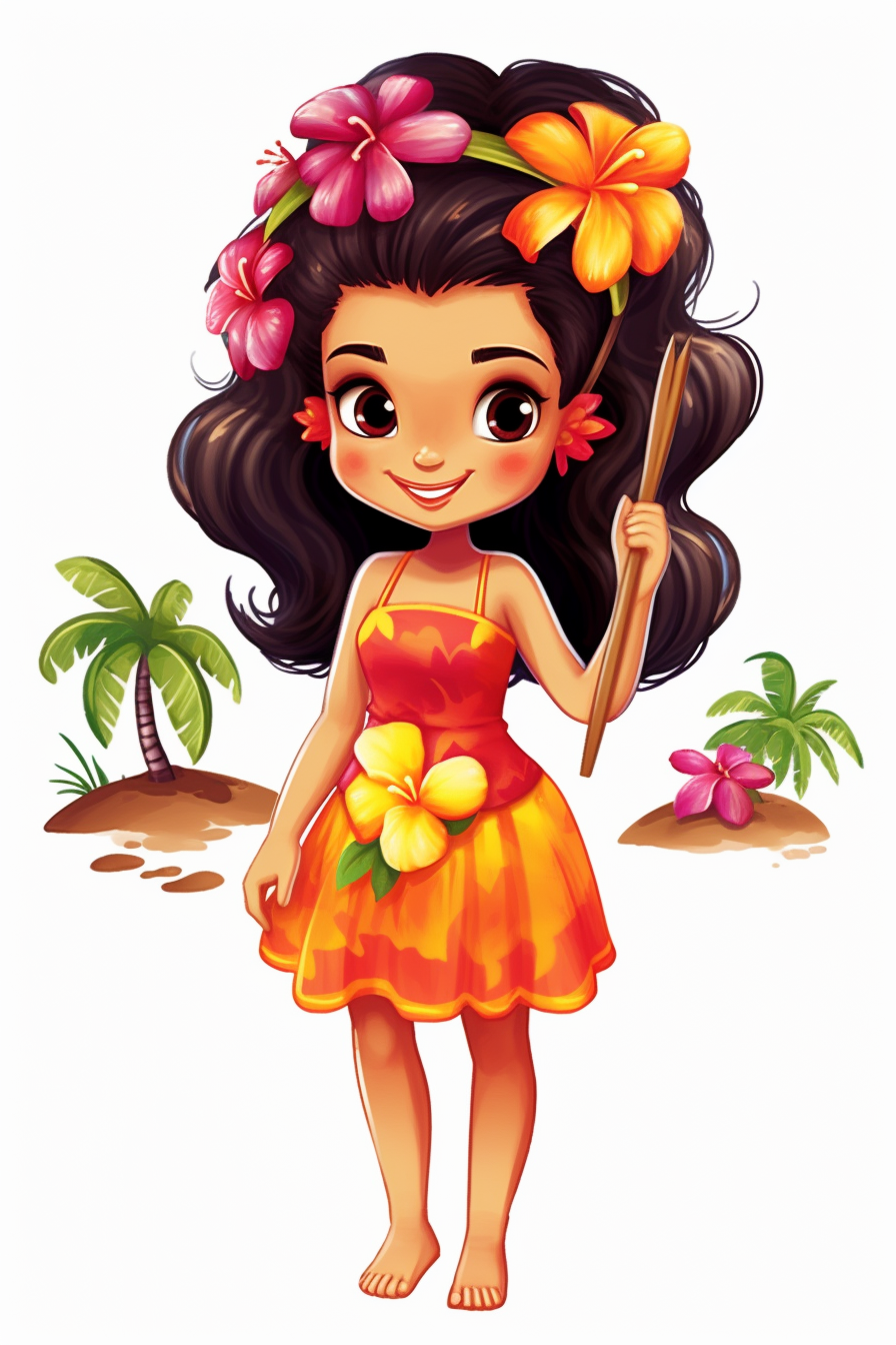 hawaiian cartoon cliparts