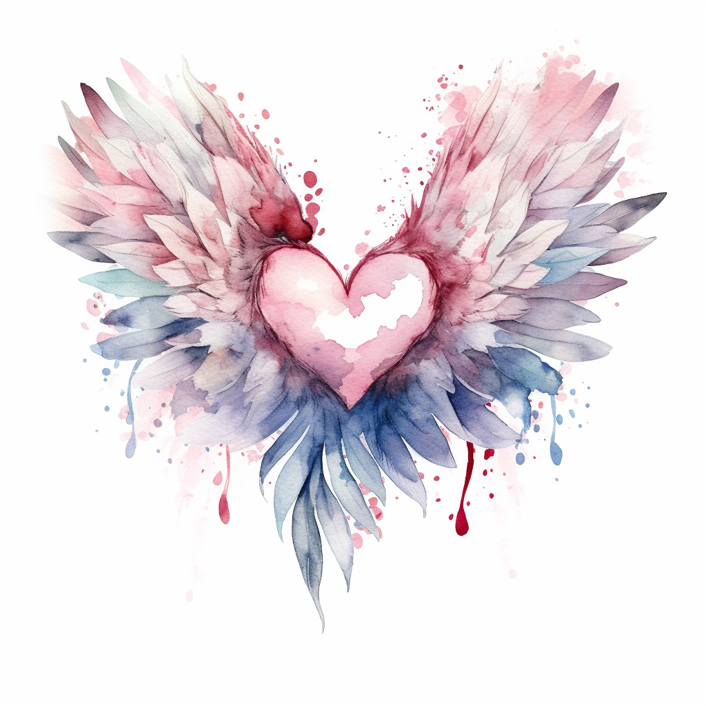 heart with wings clipart