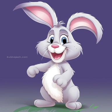 cartoon bunny clipart free vector, in the style of light gray and violet, cartoon realism, disney animation, fine and detailed, humorous tone, cartoon mis-en-scene, joyful and optimistic