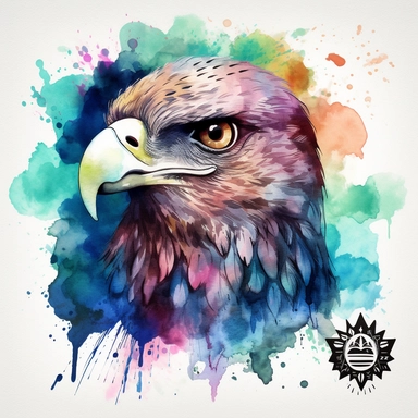 mandala eagle head Watercolor Clipart