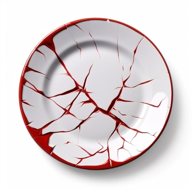 plate broken, clipart, no background