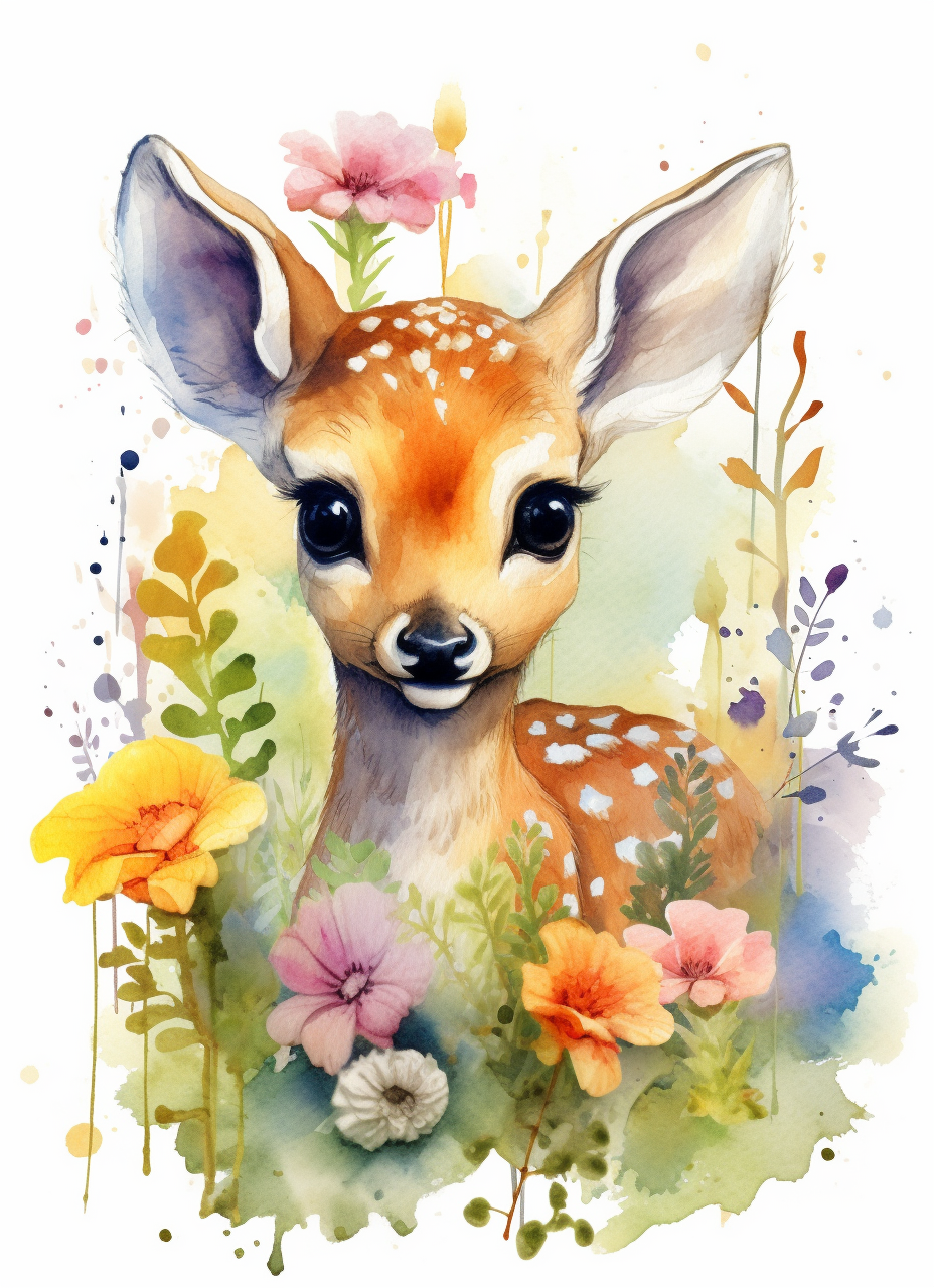 deer scene cliparts