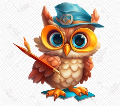 a cute owl in a graduation cap holding a pencil and a notebook transparent background png clipart, in the style of light orange and light crimson, colorful muralist, chalk, optical, richard doyle, toyen, hand-drawn animation