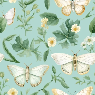 Moth Clipart - moth illustrations, clipart, beautiful, tiger moth, luna moth, beautiful, watercolor, with leaves and flowers, pastel color
