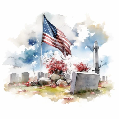 memorial day, watercolor, octane rendering, clip art