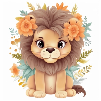cute lion clipart for a baby bedroom