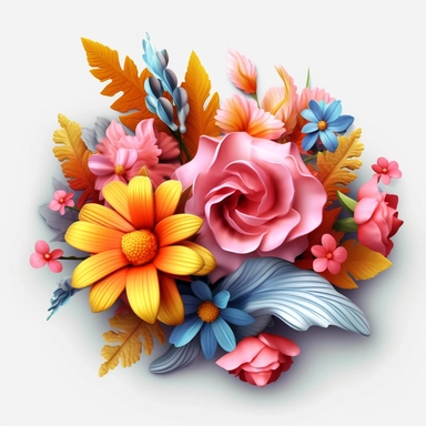 ultra realistic 3d flower clipart