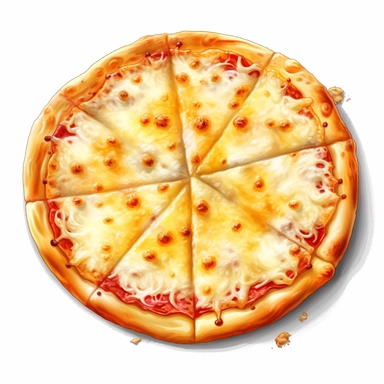 cheese pizza, clip art, clean, neat, detailed, white background