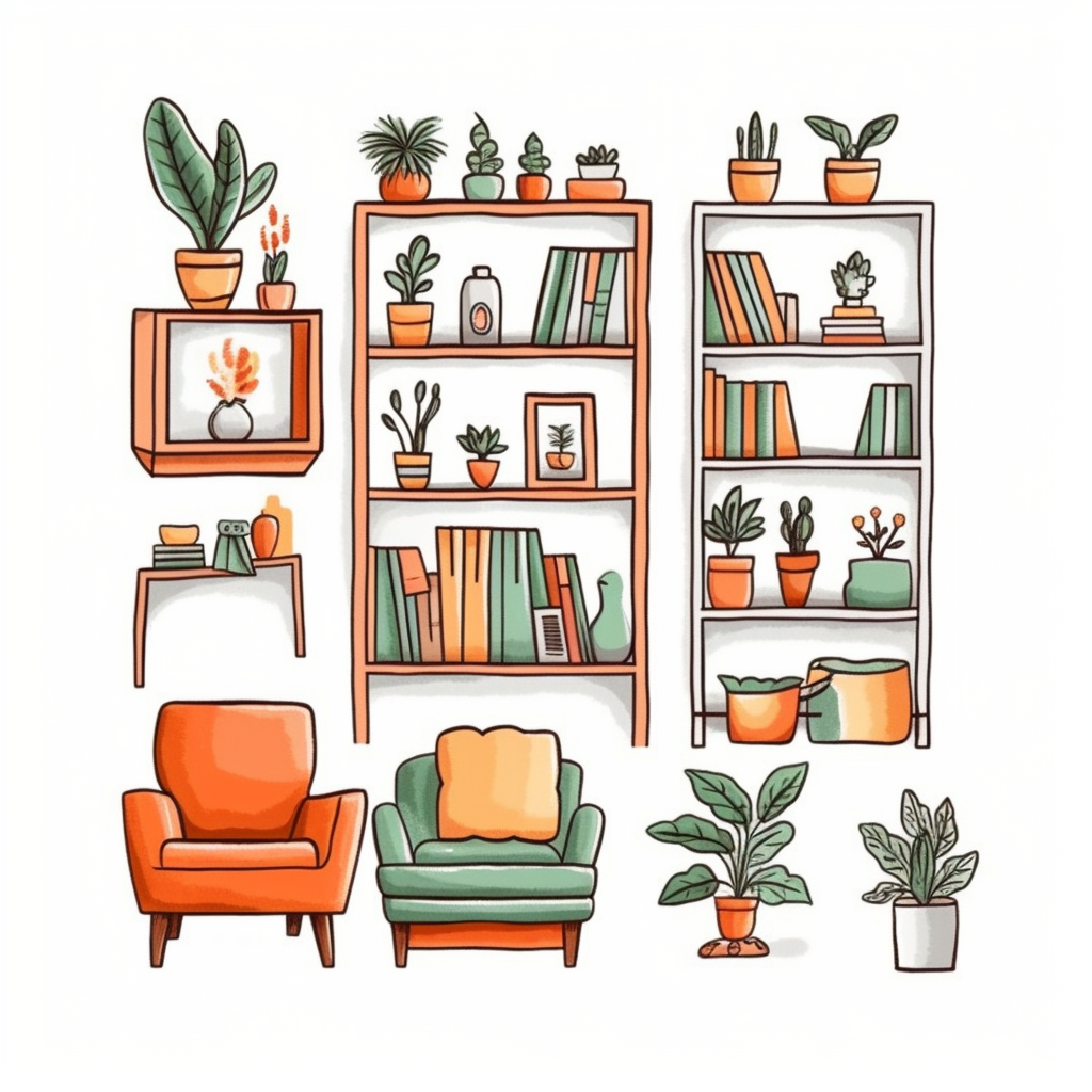 cartoon furniture cliparts