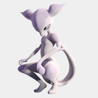 Mewtwo, Avatar, simple, graphics designer, png clipart, in the style of gabriele münter, white background, back button focus, aerial view, animated gifs, stencil - based, texture - based
