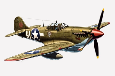 curtis P-40 warhawk, WWII Army fighter plane, flying, Clipart, PNG Clipart, Illustration clipart, 4K, extremely detailed