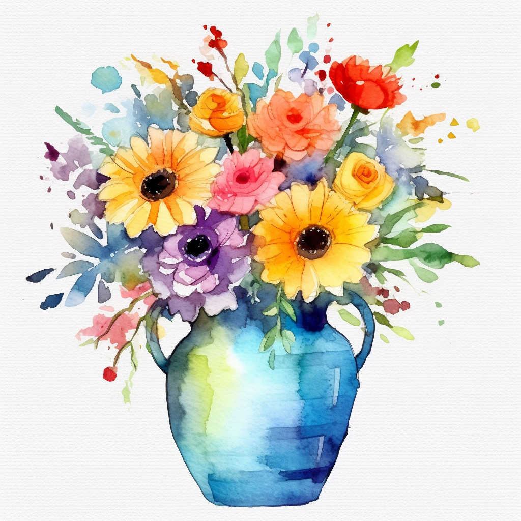 flowers in a vase clipart