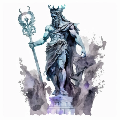 Greek god Hades, clipart format, watercolour, full white background