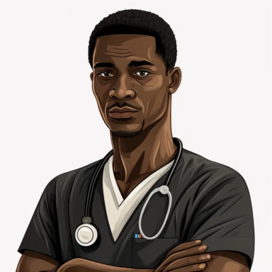 clipart black male nurse. white background