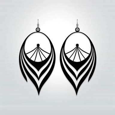 simple earrings clipart, svg, silouhette outline,