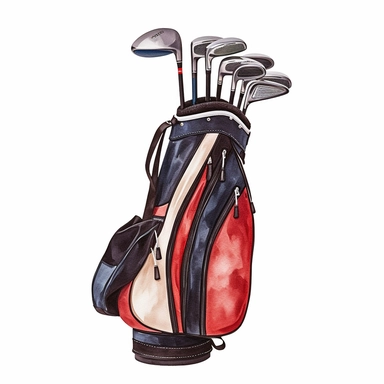watercolor,clipart,golf club bag