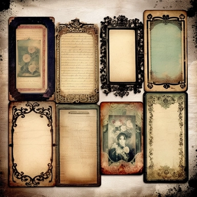 Vintage Photo Album Frames instant download ephemera, printable, digital collage, diary/junk journal, altered art, mixed media, clipart