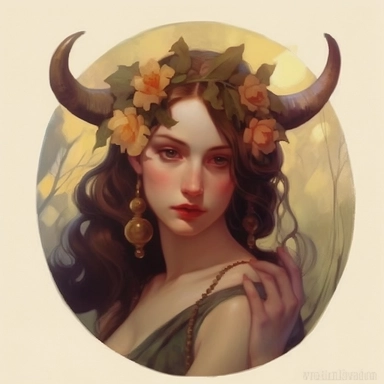 dragon , Taurus zodiac sign as fantasy girl with nose ring and earnings, and brown hair, Watercolor Zodiac Sign Clipart Astrology medea, Goddess of taurus, jasons golden fleece, ram horns, dragon, Medea, roses,