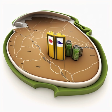 a clipart of the saudi arabia map in oval shape included fuel station inside