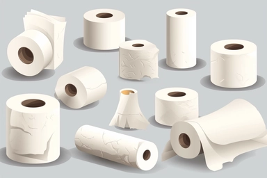 toilet paper clipart, vector hd, on white background