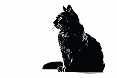 cat outline clipart, white background