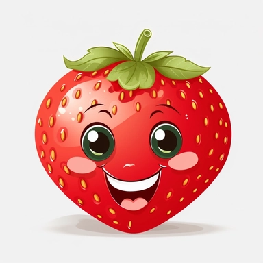 happy face strawberry clipart