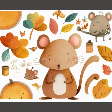simplified single mouse clipart, simple shapes, no lines, no outlines, clipart most popular on etsy, featured on dribble, cartoon animals clipart, minimalist, computer vector graphic design clip art, watercolor illustration clipart, watercolour clipart, watercolor illlustration for kids and children, book illustration, print on demand image, PNG tranparent background