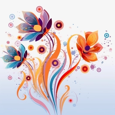 abstract flowers clip art