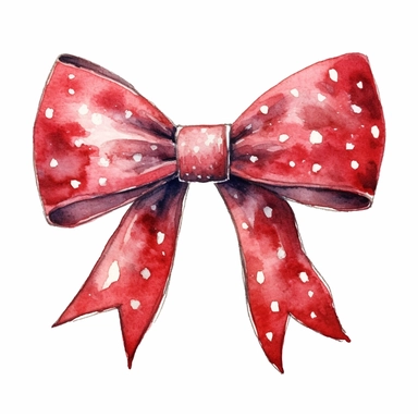 watercolor christmas bow clipart