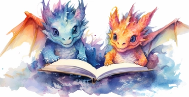 Adorable open watercolour book, cute baby dragons flying out, vivid colours, watercolor clipart, white background, I can’t believe how beautiful this is