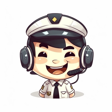 happy cute Airport Controller face, cartoon, clipart, mascot, isolated on white background