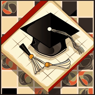 graduation clip art, cap and diploma tile