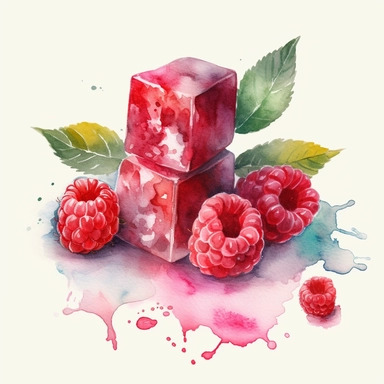 watercolor clipart raspberrie crushed