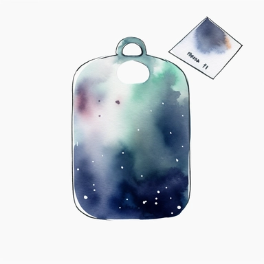 Watercolor dog tag clipart, white isolated background, space out, hd