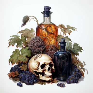 an svg vector clipart image of a Halloween still life oil painting inside an organic shape, Thomas Kincade style, hyper realistic, plain white background